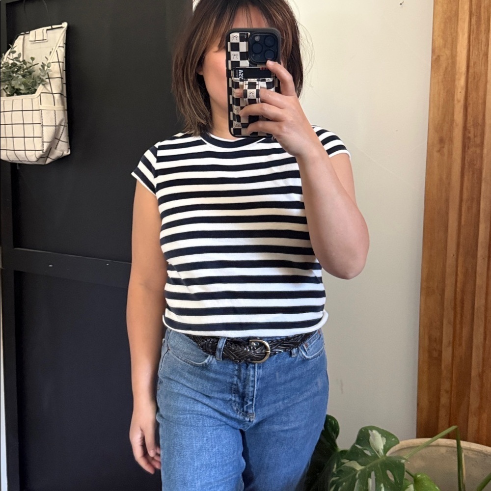 Madewell‎ striped Nautical terry Cloth Shortsleeve Top. XS run big
